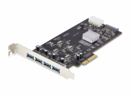StarTech.com 4-Port USB-A PCIe Card, USB 3.2 5Gbps, 4x USB Controllers - USB adaptér - PCIe 2.0 x4 - USB 3.2 Gen 1 x 4 - černá - pro P/N: FCREADMICRO3V2, USB315AC1M, USB3S2SAT3CB