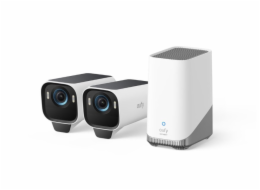 Venkovní kamera se solárním nabíjením Anker eufy S3 Pro (sada 2ks+jednotka HomeBase 3), 4K bílá