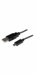 StarTech 0.5m Mobile Charge Sync USB to Slim Micro USB Cable M/M - Kabel USB - Micro USB typ B (M) do USB (M) - USB 2.0 - 50 cm - černá