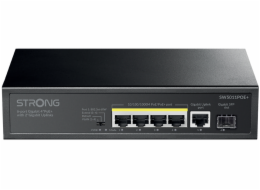 STRONG switch SW5011POE+/ 4x port Gigabit POE+/ 1x Ggabit Uplink port/ 1x Gigabit port SFP/ IEEE802.3af/at/ kovové šasi