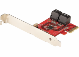 StarTech.com SATA PCIe Card, 4 Port PCIe SATA Expansion card, 6Gbps SATA Card, Low/Full Profile, SATA Stacked Connectors, ASM1164 Non-Raid SATA Controller Card - PCI Express to SATA Converter - Řadič 