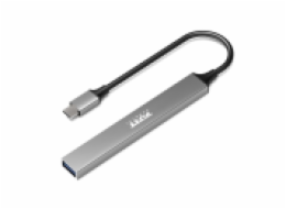 PORT CONNECT USB-C HUB, 4× USB + 1× USB-C 100W PD, stříbrná