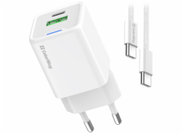COLORWAY 1x USB-C/ síťová nabíječka/ GaN/ PD/ PPS/ QC/ 30W/ Včetně 100cm kabelu/ Bílá