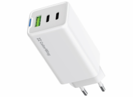 COLORWAY 2x USB-C, 1x USB-A/ síťová nabíječka/ GaN/ PD/ PPS/ 65W/ Bílá