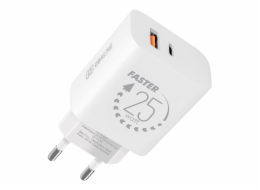 OBAL:ME Cestovní Nabíječka USB-A + USB-C 25W White