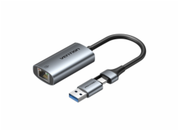 Adaptér Vention USB-A + USB-C do Gigabit Ethernet 0,15 m