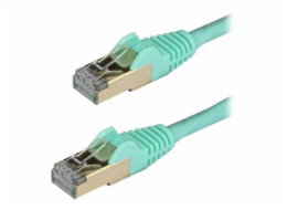 StarTech.com 1.5m CAT6A Ethernet Cable, 10 Gigabit Shielded Snagless RJ45 100W PoE Patch Cord, CAT 6A 10GbE STP Network Cable w/Strain Relief, Aqua, Fluke Tested/UL Certified Wiring/TIA - Category 6A 