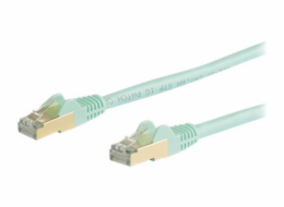 StarTech.com 10m CAT6A Ethernet Cable, 10 Gigabit Shielded Snagless RJ45 100W PoE Patch Cord, CAT 6A 10GbE STP Network Cable w/Strain Relief, Aqua, Fluke Tested/UL Certified Wiring/TIA - Category 6A -