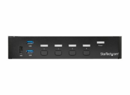 StarTech.com 4 Port DisplayPort KVM Switch - DP KVM Switch with Audio and Built-in USB 3.0 Hub for Peripherals - 4K 30Hz (SV431DPU3A2) - Přepínač KVM / USB - 4 x KVM / zvuk / USB + 3 x SuperSpeed USB 