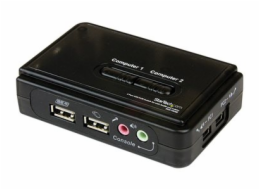 StarTech.com 2 Port USB VGA KVM Switch - Single VGA - Hot-key & Audio Support - 2048x1536 @60Hz KVM Switch - KVM Video Switch (SV211KUSB) - Přepínač KVM / audio - 2 x KVM / zvuk - 1 místní uživatel - 