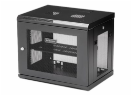 StarTech.com 2 Post 9U 19" Wall Mount Network Cabinet, Adjustable Depth 6-15" Locking IT Switch Depth Enclosure, Vented Computer/Electronics Equipment Data Rack w/ Shelf + Hook & Loop Tape - 19 Inch W