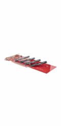 Startech Quad M.2 PCIe Adapter Card, x16 Quad NVMe or AHCI M.2 SSD to PCI Express 4.0, Up to 7.8GBps/Drive, For 2242/2260/2280/22110mm PCIe M-Key M2 SSDs, Bifurcation Required - PC/Linux Compatible (Q