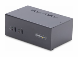 StarTech.com 2-Port Dual-Monitor DisplayPort KVM Switch, 4K 60Hz, 2x USB 5Gbps Hub Ports, 2x USB 2.0 HID Ports, Hotkey and Push-Button Switching, TAA Compliant - ESD Level 3 Protection (P2DD46A2-KVM-S