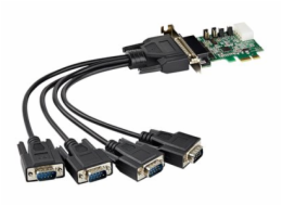 StarTech.com 4-port PCI Express RS232 Serial Adapter Card, PCIe RS232 Serial Host Controller Card, PCIe to Serial DB9, 16950 UART, Low Profile Desktop Expansion Card, Windows, macOS, Linux - Full/Low-