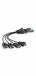 Startech 4-port PCI Express RS232 Serial Adapter Card, PCIe RS232 Serial Host Controller Card, PCIe to Serial DB9, 16950 UART, Low Profile Desktop Expansion Card, Windows, macOS, Linux - Full/Low-Prof