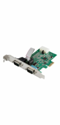 Startech 2-port PCI Express RS232 Serial Adapter Card, PCIe RS232 Serial Host Controller Card, PCIe to Dual Serial DB9 COM Port Card, 16950 UART, Expansion Card, Windows, macOS, Linux - Full/Low-Profi