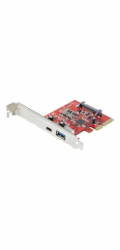 Startech 2-Port 10Gbps USB-A & USB-C PCIe Card, USB 3.1 Gen 2 PCI Express Type C/A Host Controller Card Adapter, USB 3.2 Gen 2x1 PCIe Desktop Expansion Add-On Card, Windows/macOS/Linux - Full/Low-Prof