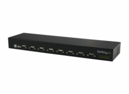StarTech.com USB to Serial Hub - 8 Port - COM Port Retention - Rack Mount and Daisy Chainable - FTDI USB to RS232 Hub (ICUSB23208FD) - Sériový adaptér - USB 2.0 - RS-232 x 8 - černá