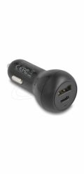 Delock - Napájecí adaptér do auta - 32 Watt - 3 A - PD 3.0 - 2 výstupní konektory (USB-C, USB) - cerná