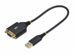StarTech.com 1ft/30cm USB to Null Modem Serial Adapter Cable, FTDI, RS232 - USB / sériový kabel - USB (M) do DB-9 (F) šroubovací - 30 cm - drsný, lisovaný - černá