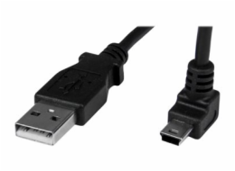 StarTech.com 1m Mini USB Cable Cord - A to Up Angle Mini B - Up Angled Mini USB Cable - 1x USB A (M), 1x USB Mini B (M) - Black (USBAMB1MU) - Kabel USB - USB (M) do mini-USB typ B (M) - 1 m - 90° kone