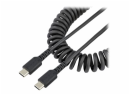 StarTech.com 20in (50cm) USB C Charging Cable, Coiled Heavy Duty Fast Charge & Sync USB-C Cable, High Quality USB 2.0 Type-C Cable, Rugged Aramid Fiber, TPE, 3A, S20, iPad, Pixel - Durable Male to Mal