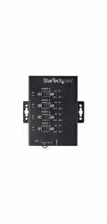 Startech 4 Port Serial Hub USB to RS232/RS485/RS422 Adapter, Industrial USB 2.0 to DB9 Serial Converter Hub, IP30 Rated, Din Rail Mountable Metal Serial Hub, 15kV ESD Protection - 6ft Locking Cable In