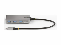 StarTech.com 4-Port USB-C Hub with USB-C DP Alt Mode Video Output 4K 60Hz, 3x USB-A, 1x USB-C, 100W Power Delivery Pass-Through, USB 3.2 Gen 2 (10Gbps), Portable USB Type-C to USB Type-A/C - 1ft (30cm