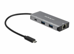 StarTech.com 3 Port USB C Hub with Gigabit Ethernet RJ45 GbE Port, 2x USB-A, 1x USB-C, SuperSpeed 10Gbps USB 3.1/3.2 Gen 2 Type C Hub Adapter, USB Bus Powered, Aluminum, Works w/TB3 - Windows/macOS/Li