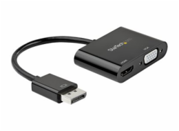 StarTech.com DisplayPort to HDMI VGA Adapter, DisplayPort 1.2 HBR2 to HDMI 2.0 (4K 60Hz) or VGA 1080p Converter Dongle, DP to HDMI or VGA Monitor Adapter, Digital Video Display Adapter - Multiport Vid