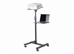 StarTech.com Mobile Projector and Laptop Stand/Cart, Heavy Duty Portable Projector Stand (2 Vented Shelves, hold 22lb/10kg each), Height Adjustable Rolling AV Presentation Cart with Wheels - Lockable 