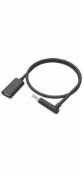 HTC prodlužovací kabel USB 2.0/ zástrčka A - zásuvka A/ černý / 45cm /zahnutý konektor pro pohodlné připojení