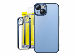 Sada průhledného pouzdra Baseus Glitter a tvrzeného skla pro iPhone 14 Plus (modrá)