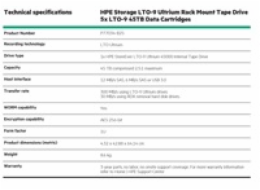 HPE Storage LTO-9 Ultrium Rack Mount Tape Drive 5x LTO-9 45TB Data Cartridges