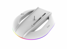 iPega P5S035SA Vertikální Stojan (2xUSB-A) s RGB pro PS5 Slim/PS5 Pro White