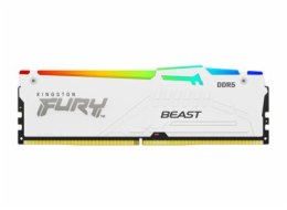 Kingston FURY Beast RGB - DDR5 - sada - 16 GB: 2 x 8 GB - DIMM 288-pin - 5200 MT/s / PC5-41600 - CL40 - 1.25 V - bez vyrovnávací pameti - on-die ECC - bílá