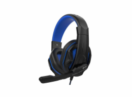 LEXIP STEELPLAY - HP41 DRÁTOVÁ SLUCHÁTKA S MIKROFONEM, ČERNÁ/MODRÁ
