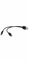 PREMIUMCORD Nabíjecí kabel USB 2.0, 2xUSB-C na USB, 15cm, černá