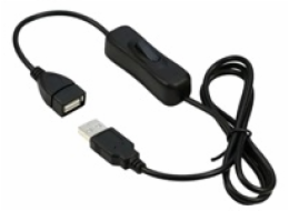 PREMIUMCORD Prodlužovací kabel USB 2.0 s vypínačem, 1m, černá