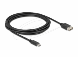 Delock&nbsp;USB&nbsp;2.0&nbsp;kabel&nbsp;USB&nbsp;Type-C&nbsp;samec&nbsp;na&nbsp;EASY&nbsp;USB&nbsp;Type-A&nbsp;samice&nbsp;3&nbsp;m,&nbsp;černý