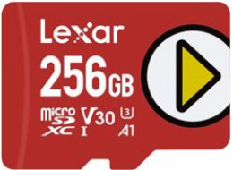 Lexar paměťová karta 256GB PLAY microSDXC™ UHS-I cards, čtení/zápis 205/140 MBs
