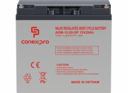 Baterie Conexpro AGM-12-20-DP AGM 12V/20Ah, M5, Deep cycle, živ. 10 let