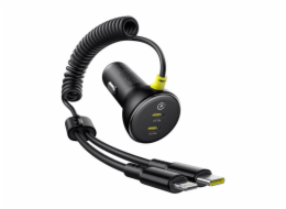 60W nabíječka do auta Baseus USB-C + kabel Lightning (černá)