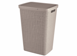 Koš na prádlo Curver Jute 58L s víkem taupe