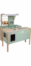 small foot Dřevěný obchod a kuchyňka Tasty zelená 2 v 1