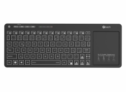 C-TECH Klávesnice WLTK-03, Bezdrátová, Touchpad, černá