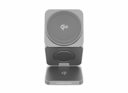 Cubenest 3v1 Qi2 Skládací bezdrátová magnetická nabíječka SQ312 Pro - černá