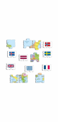 Larsen Vzdělávací puzzle Evropa Mapa a vlajky 70 dílků