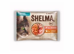 SHELMA Kitten with salmon and turkey in sauce - mokré krmivo pro kočky - 4x85g