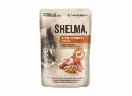 SHELMA Rich in turkey in sauce - mokré krmivo pro kočky - 85g